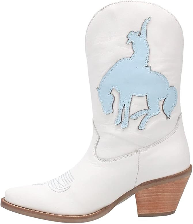 Dingo Womens Let 'Er Buck Snip Toe Boots Ankle Mid Heel 2-3" - Black | Amazon (US)