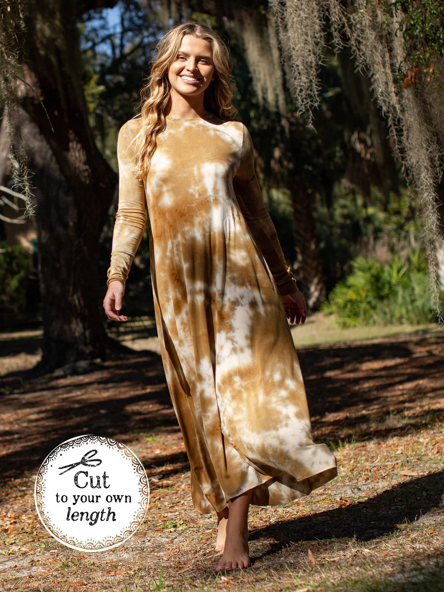 Stevie Knit Tie-Dye Maxi Dress - Gold | Natural Life