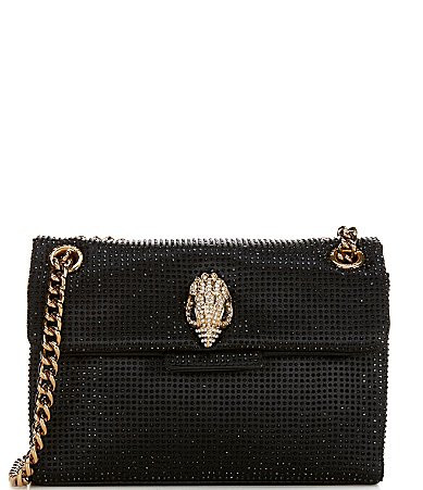 Kurt Geiger London Mini Kensington Fabric Rhinestone Chain Strap Crossbody Bag - Black | Dillard's