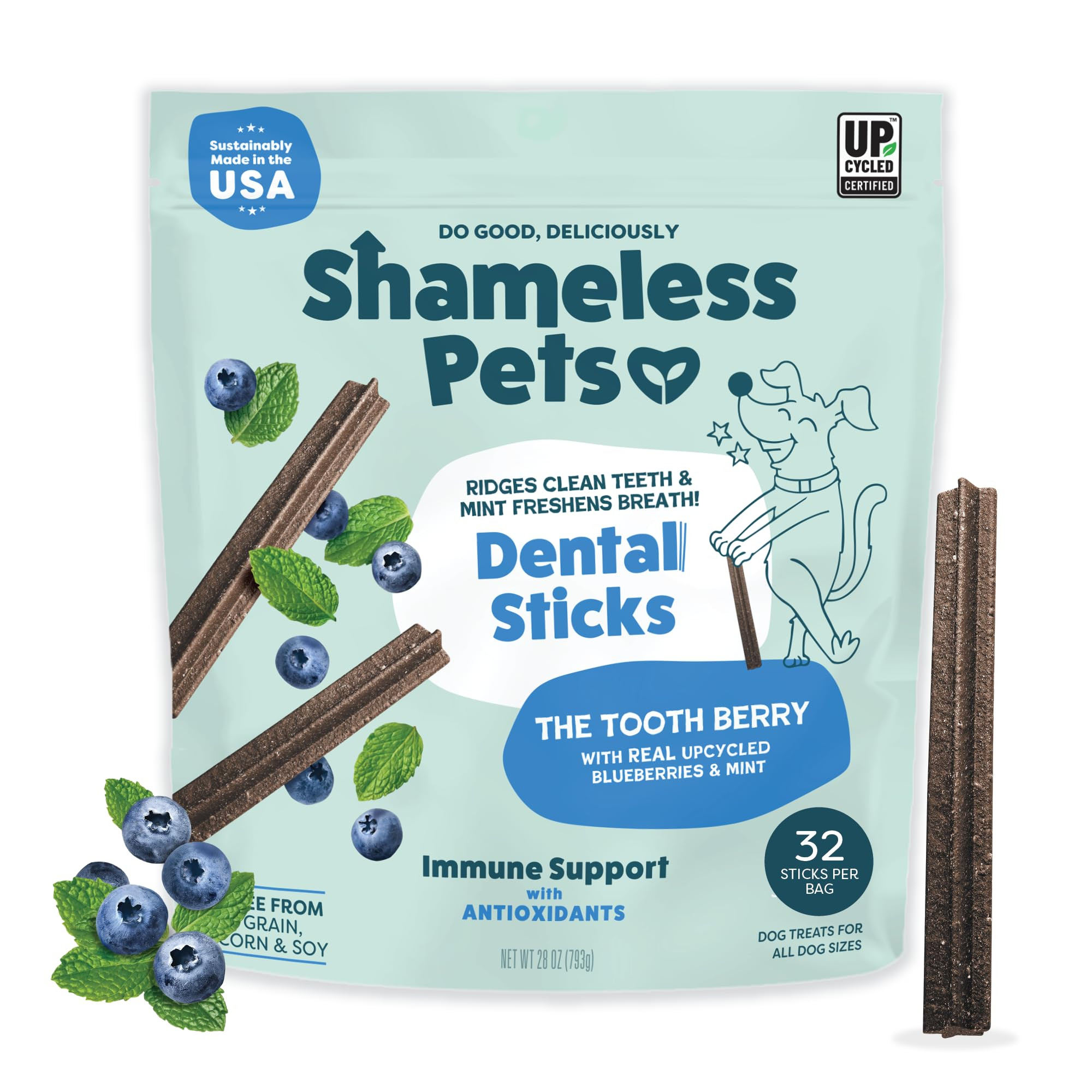 Shameless Pets Toothberry Dental Chews for Dogs – Natural Dog Dental Sticks for Fresh Breath, T... | Amazon (US)