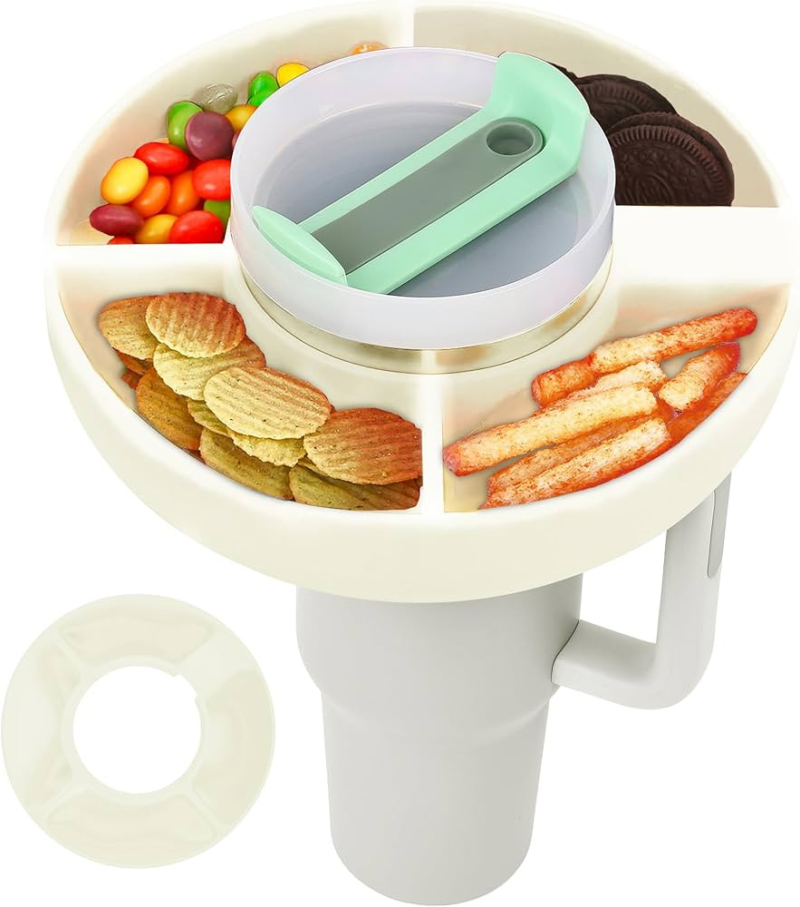 Snack Bowl for Stanley Cup, Snack Tray for Stanley Cup 40 Oz, Silicone Snack Bowl Compatible with Stanley 40 Oz, Snack Holder for Stanley Cup (Cream White) | Amazon (US)
