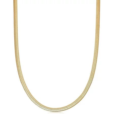 ALYLY Herringbone Necklace for Women Dainty 14k Gold Snake Chain Necklace Layered Gold Herringbone D | Walmart (US)