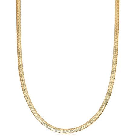 ALYLY Herringbone Necklace for Women Dainty 14k Gold Snake Chain Necklace Layered Gold Herringbone D | Walmart (US)