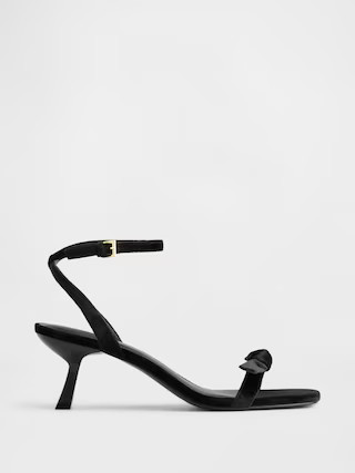 Velvet Bow Open-Toe Strappy Kitten Heels | Gap (US)