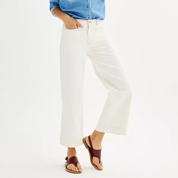 Women's Sonoma Goods For Life® Wide-Leg Ankle Jeans | Kohl's