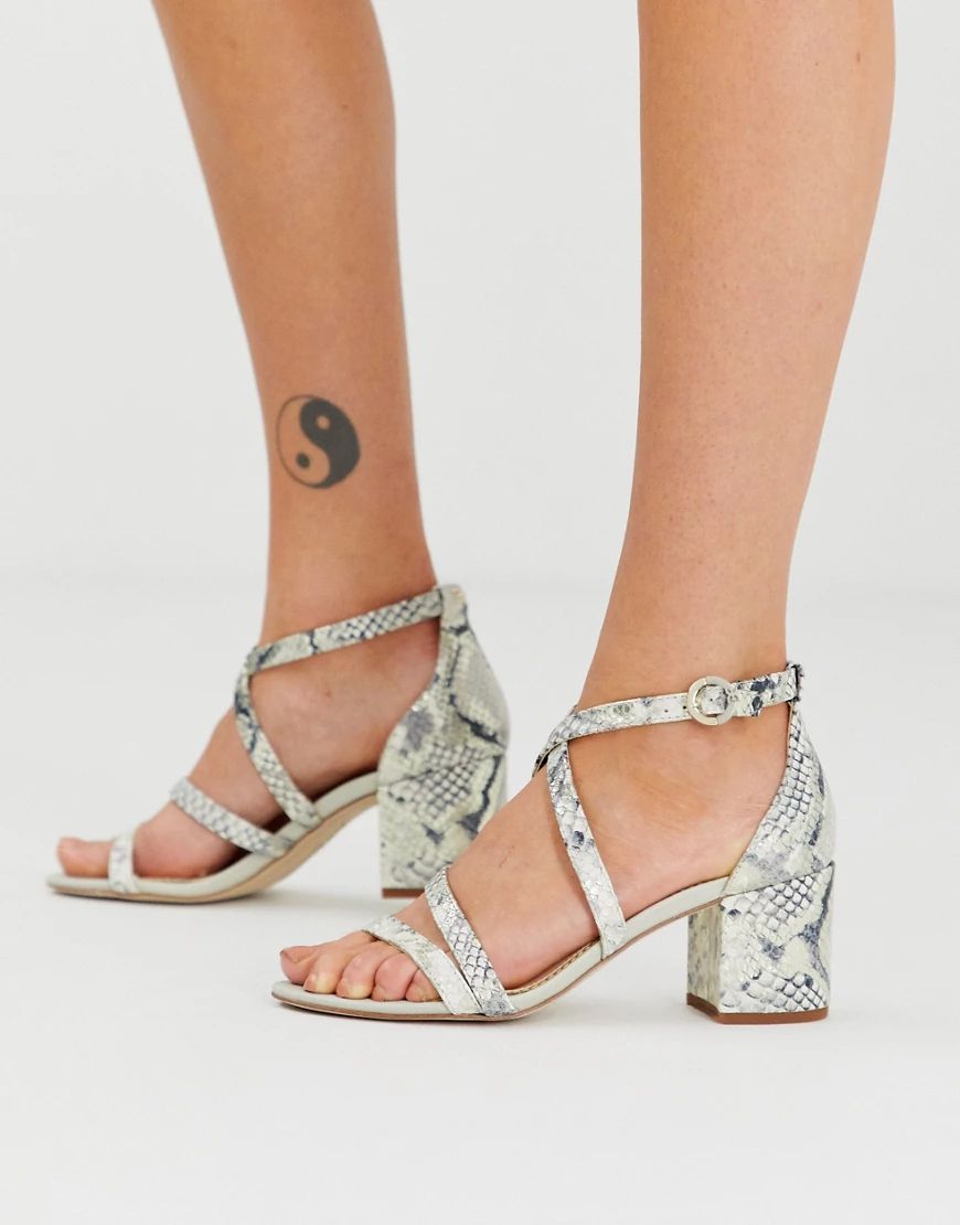 Sam Edelman strappy block heeled sandals in snake-Multi | ASOS (Global)
