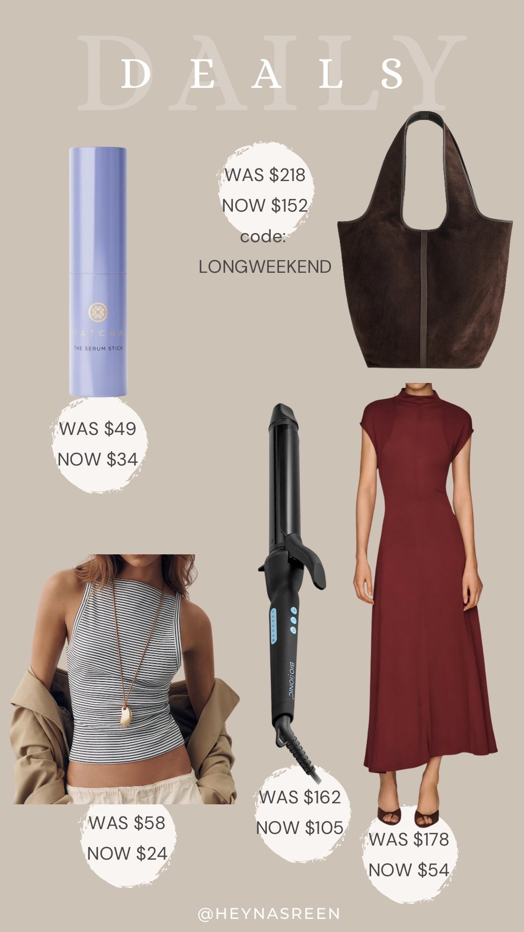 Daily deals on Tatcha eye balm, Madewell bag, Anthropologie bag, Bio Ionic curling ion, Anthropologie tank top