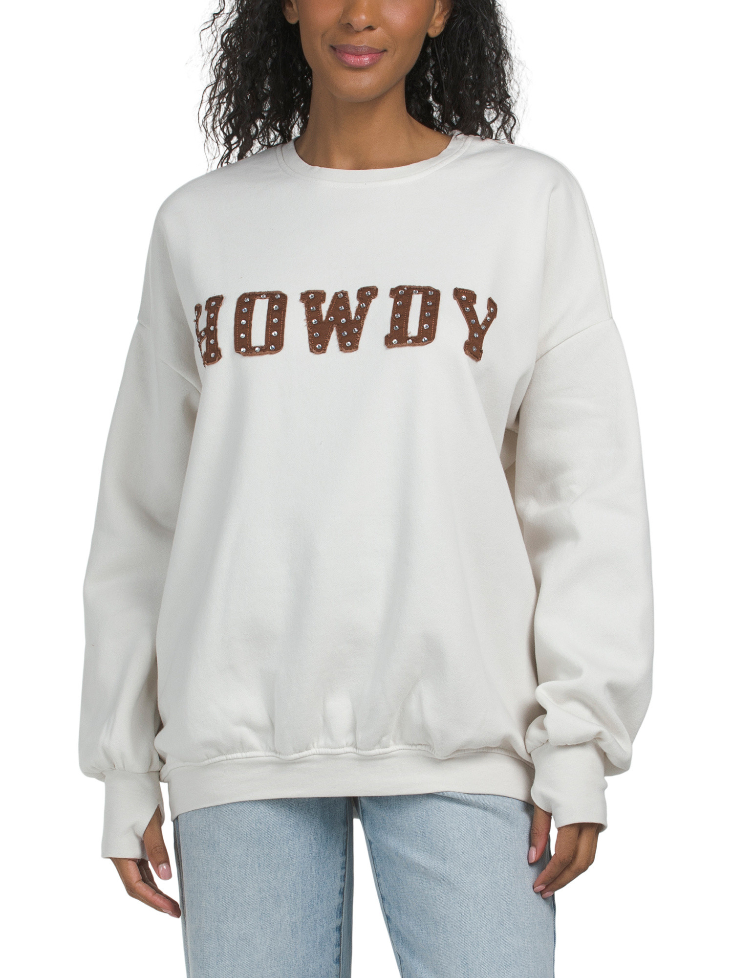 Rhinestone Howdy Sweatshirt | TJ Maxx