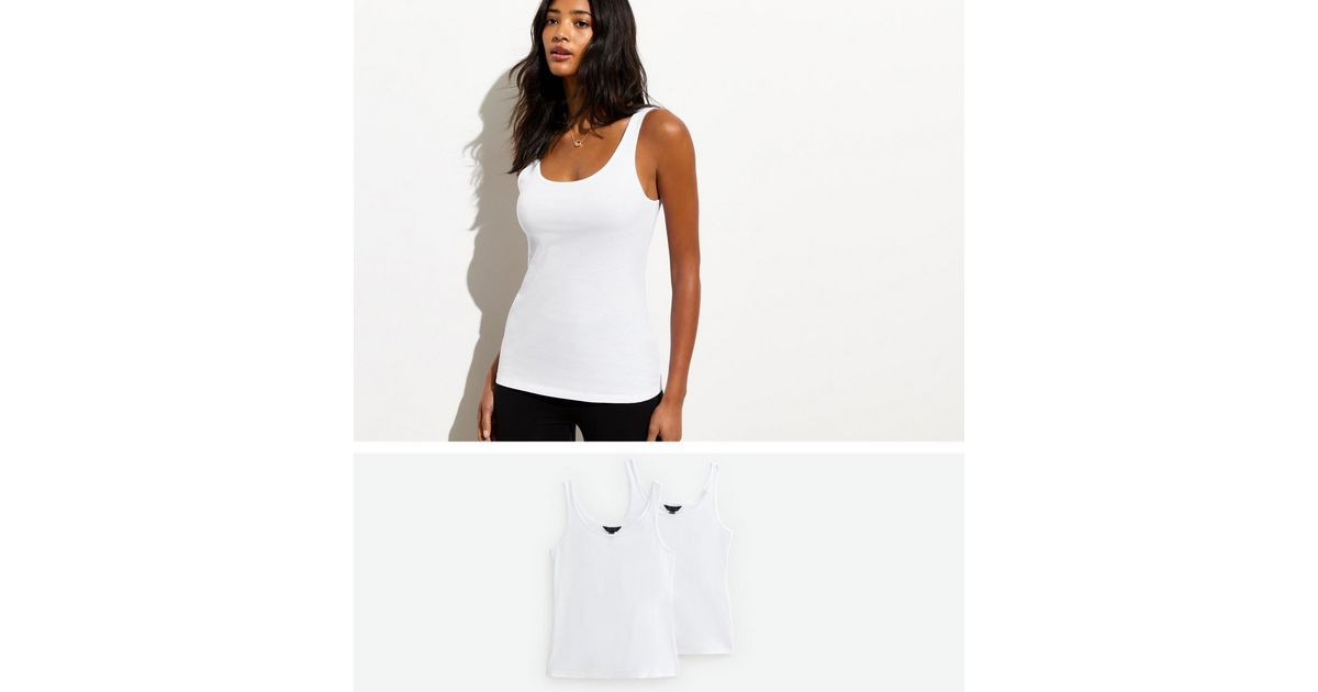2-Pack Cotton Vest Tops | New Look | New Look (UK)