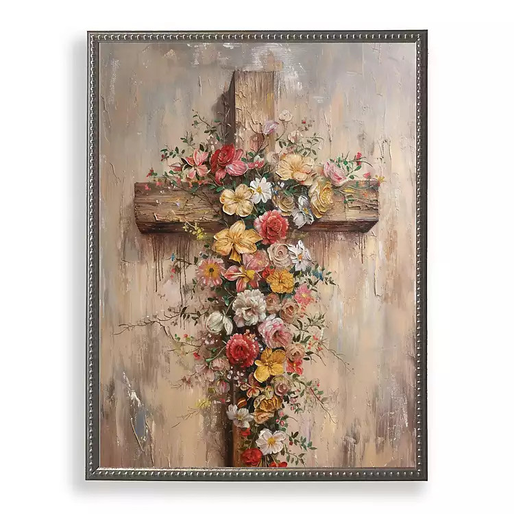 Cross with Wildflowers Framed Art Print | Kirklands