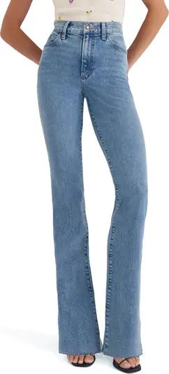 The Valentina Raw Hem Super High Waist Bootcut Jeans | Nordstrom