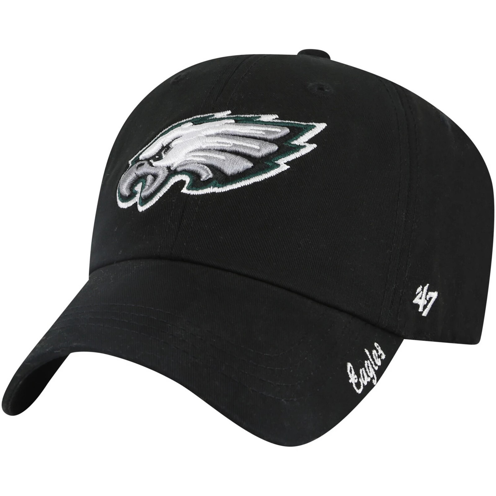 Women's '47 Black Philadelphia Eagles Miata Clean Up Adjustable Hat | Kohl's