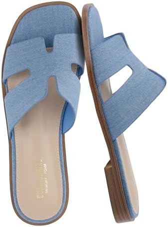 CUSHIONAIRE Voyage Cutout Strap Slides for Women, Slip On Summer Flats, Trendy Footwear, Memory F... | Amazon (US)