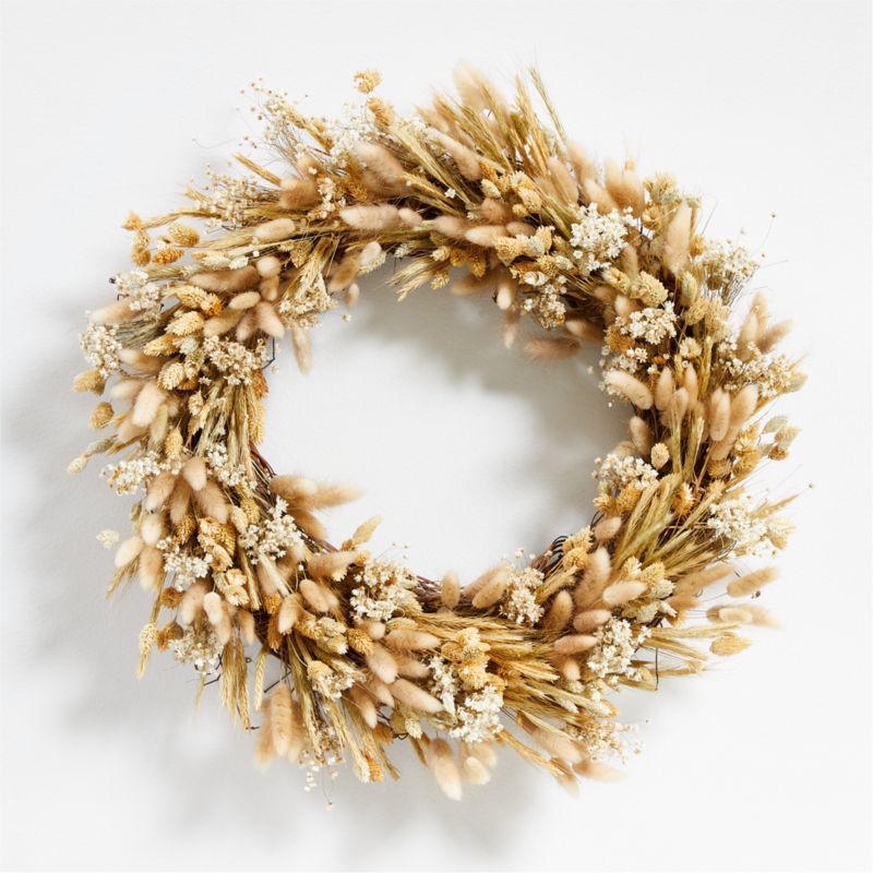 Dried Wheat Wreath | Crate & Barrel | Crate & Barrel