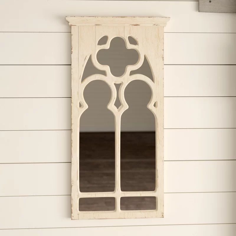 Keysville Farmhouse Frameless Distressed Accent Mirror | Wayfair North America