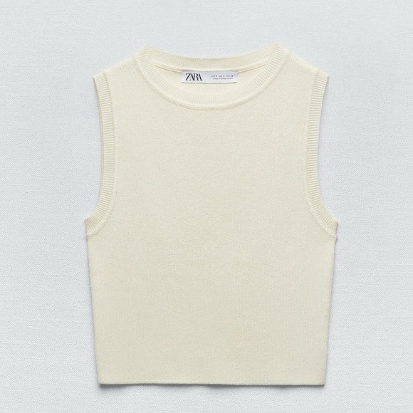 NWT Cream Ribbed Knit Crop Top | Poshmark