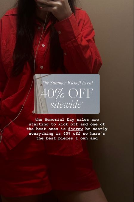 Jcrew Memorial Day weekend sale is 40% off sitewide and it’s epic!!! 

#LTKfindsunder50 #LTKsalealert #LTKfindsunder100