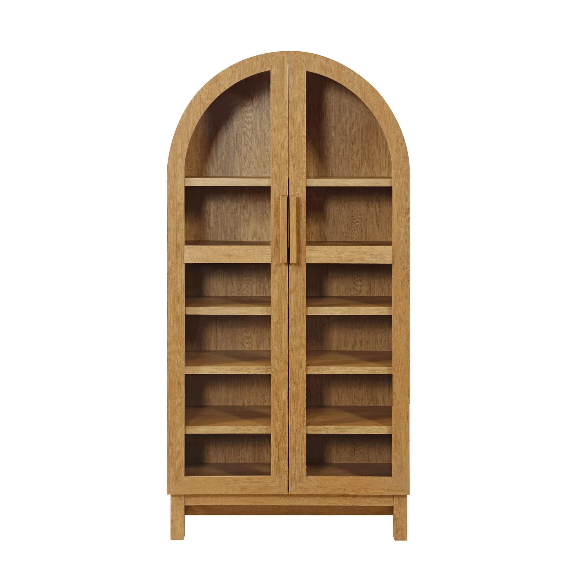 Better Homes & Gardens Juliet Solid Wood Frame Arc Cabinet, Light Honey Finish | Walmart (US)