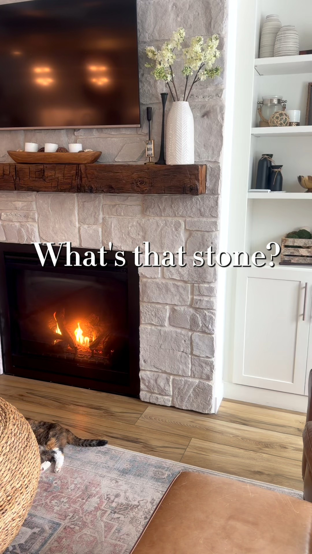 Fireplace details 🤍
We chose Fond du Lac Natural Sandstone in White Castle and it’s still one of my favorite decisions in our home. It blends warm + cool tones so beautifully for a look that feels timeless, elevated, and easy to style in every season. TV + fireplace setup tip 🤍
To get that clean, flush TV look, we pre-cut the TV box into the sheetrock and mounted the bracket inside it—then the stone was installed right around the opening for a seamless finish. 



#LTKHome