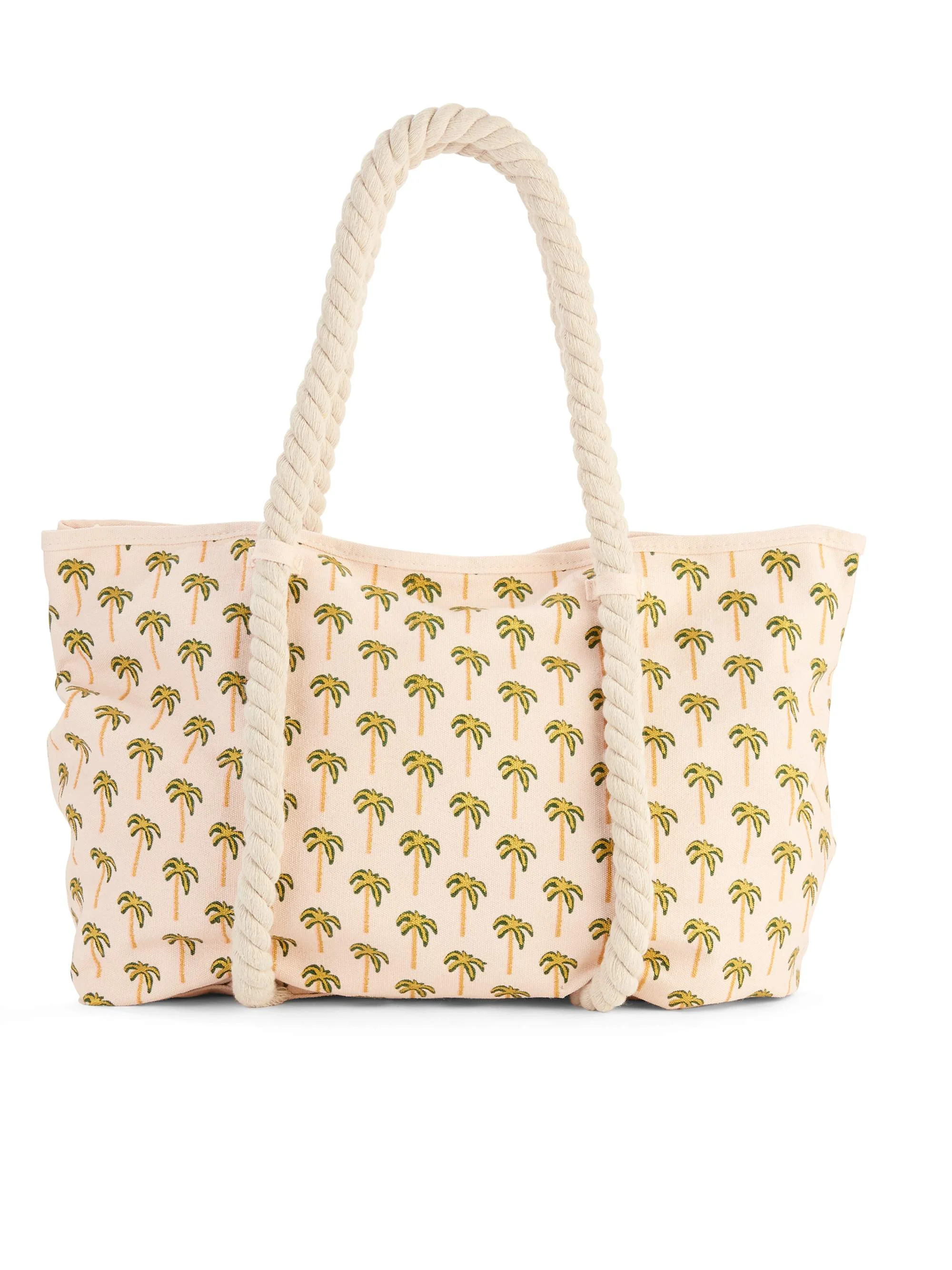 No Boundaries Women's Palm Tree Rope Tote Handbag - Walmart.com | Walmart (US)