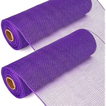 Ribbli 2 Rolls Purple Mesh Ribbon,10 inch x 30 feet(10Yard) Per Roll, Halloween Ribbon for Wreath... | Amazon (US)