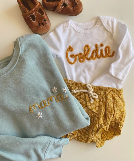 Mama Womens Mama Sweatshirt & Onesie Set  Hand Embroidered | Etsy Canada | Etsy (CAD)