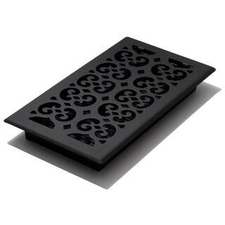 6x12 Scroll Text Black Floor Register | The Home Depot