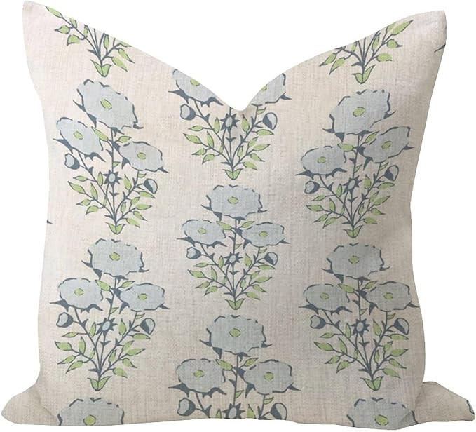 Elegant Outdoor Pillow Covers 20x20in Light Blue Flower Spring Decor Solid Pillows Cushion Covers... | Amazon (US)