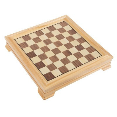 Toy Time 7-in-1 Deluxe Wood Board Game Set - Chess, Checkers, Backgammon, Dominoes, Cribbage, Poker Dice, and Standard 52-Card Deck | Target