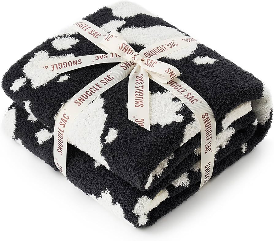 Amazon.com: Snuggle Sac Cow Pattern Throw Blanket for Couch - Ultra Soft Microfiber Blanket, Plus... | Amazon (US)