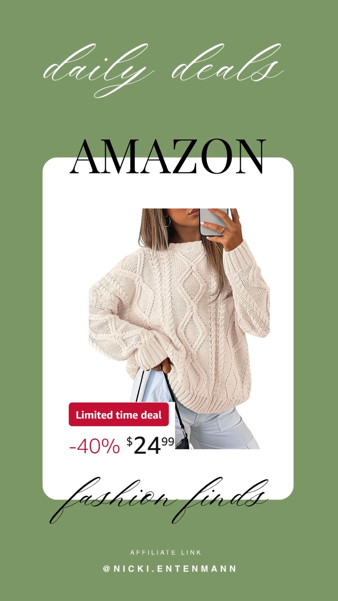 This womens oversized cable knit crewneck sweater brings cheerful warmth and effortless style to everyday outfits with cozy flair. #CableKnitSweater #OversizedStyle #CrewneckSweater #WomenFashion #WardrobeEssentials #DailyOutfits #LifestyleLooks #CozyWear #ModernStyle #FashionFavorites 🧶👗✨
 

 #LTKootd #LTKSeasonal #LTKTravel
