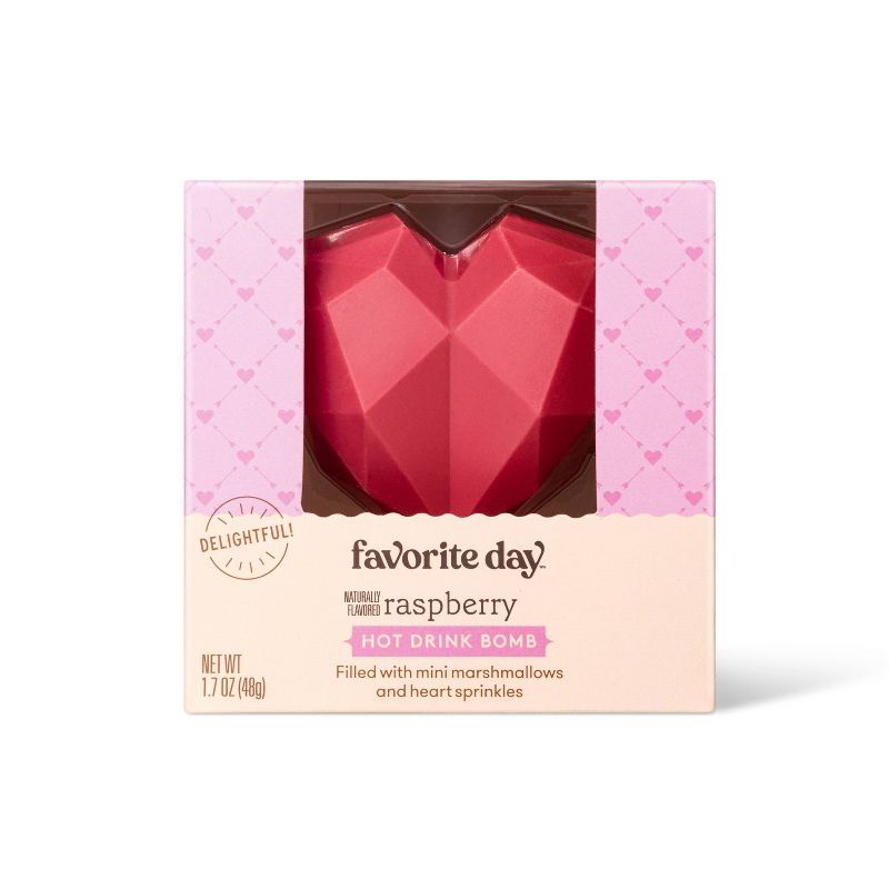 Valentine's Raspberry Chocolate Heart Hot Cocoa Bomb - 1.7oz - Favorite Day™ | Target