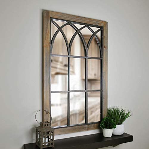 FirsTime & Co. Grandview Arched Window Mirror, 37.5"H x 24"W, Weathered Brown | Amazon (US)