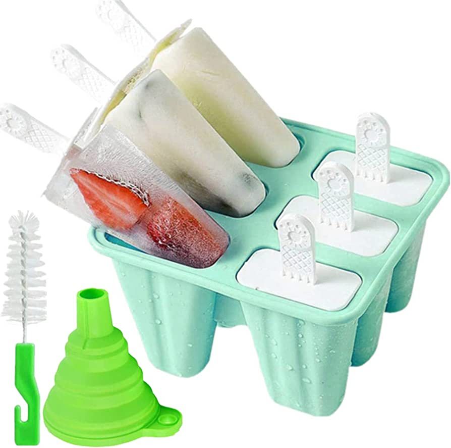 Popsicle Mould，Popsicle Molds 6 Pieces Silicone Ice Pop Molds BPA Free Popsicle Mold Reusable E... | Amazon (US)