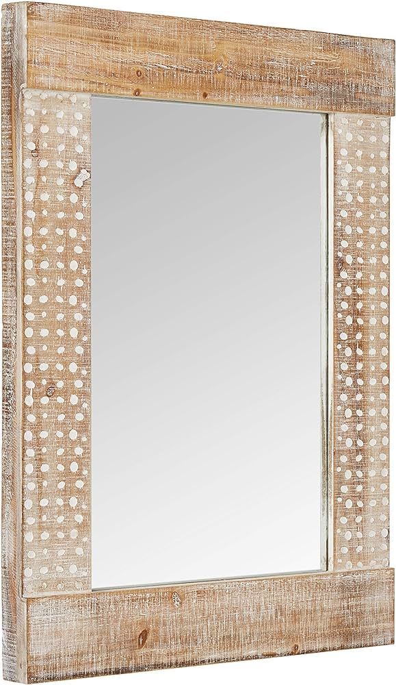 Creative Co-Op Wall Mirror with White Wash Finish | Amazon (US)