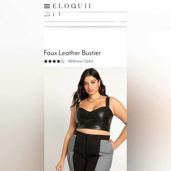 NWT Eloquii Faux Leather Bustier in Black size 22/24 | Poshmark