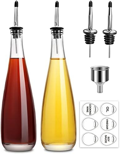 GMISUN Oil and Vinegar Dispenser Set, Olive Oil Dispenser Bottle for Kitchen, Cooking Oil Contain... | Amazon (US)