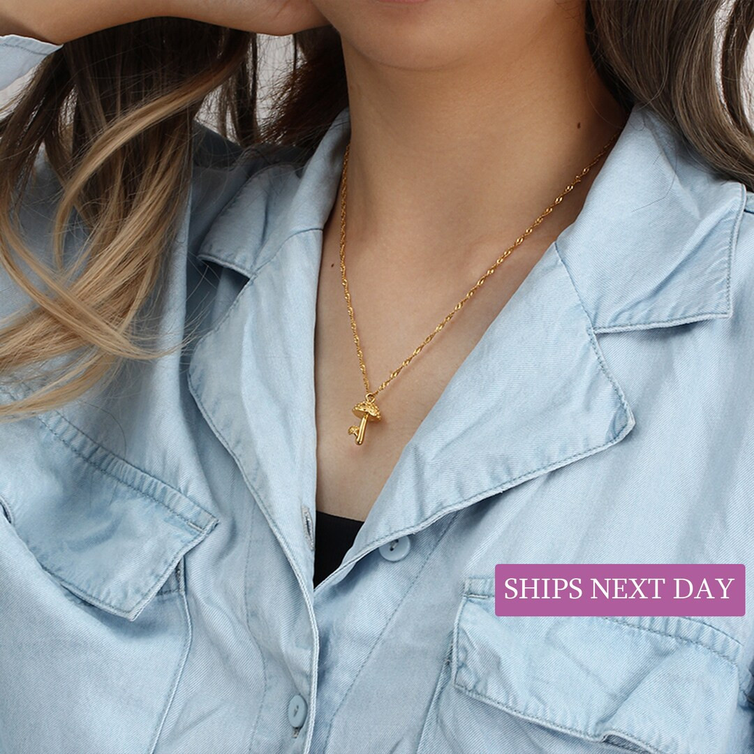 Mushroom Pendant Necklace  High Quality Stainless Steel Cute - Etsy | Etsy (US)