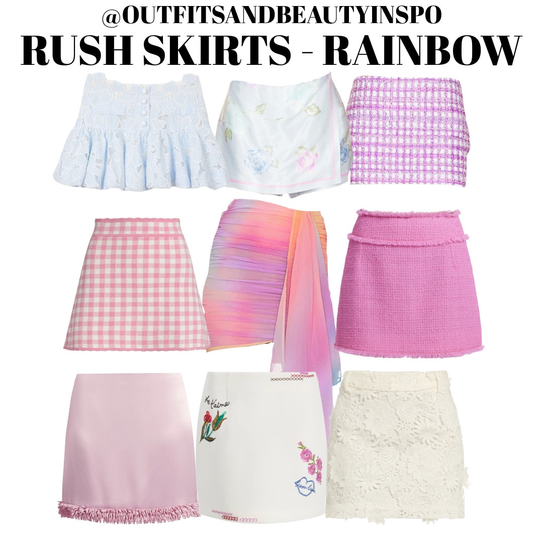 SORORITY RUSH SKIRTS BY THE RAINBOW🌈🛍️

#LTKSeasonal #LTKBeauty #LTKStyleTip