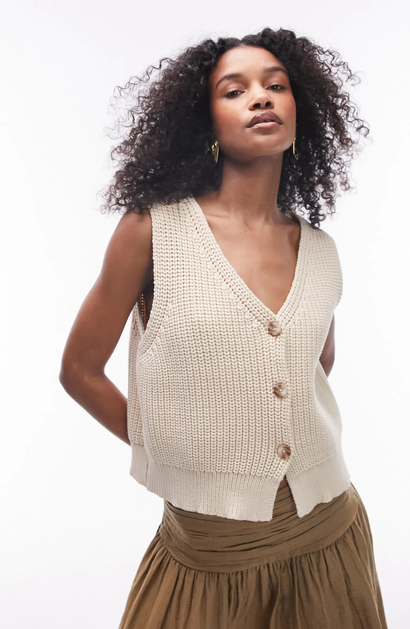 Topshop Cotton Blend Sweater Vest | Nordstrom | Nordstrom