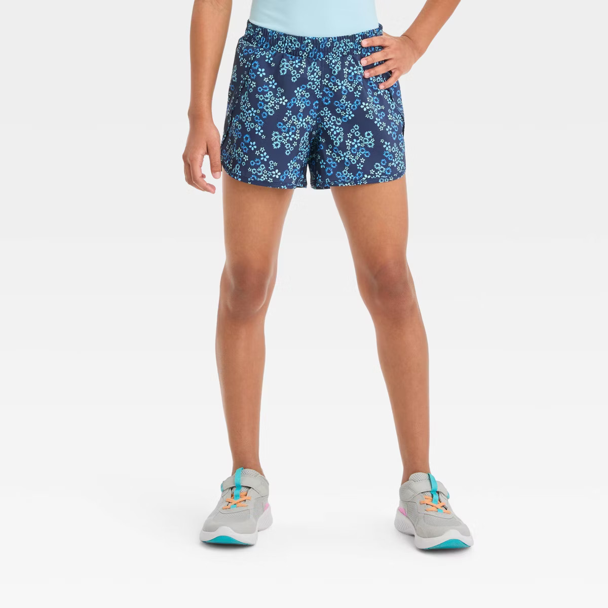 Girls' Run Shorts - All In Motion™ Aqua Blue M | Target