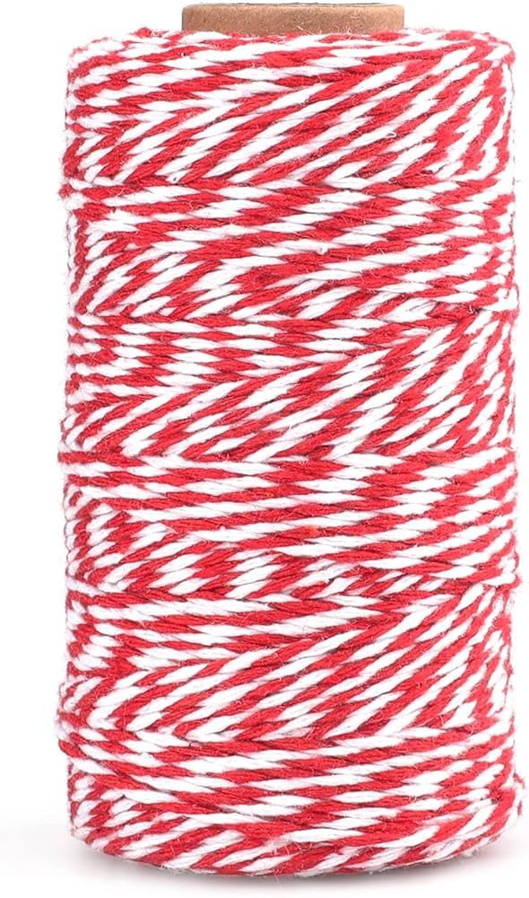 Amazon.com: jijAcraft Red and White Twine String, 328 Feet Christmas Bakers Twine String, 2MM Hea... | Amazon (US)