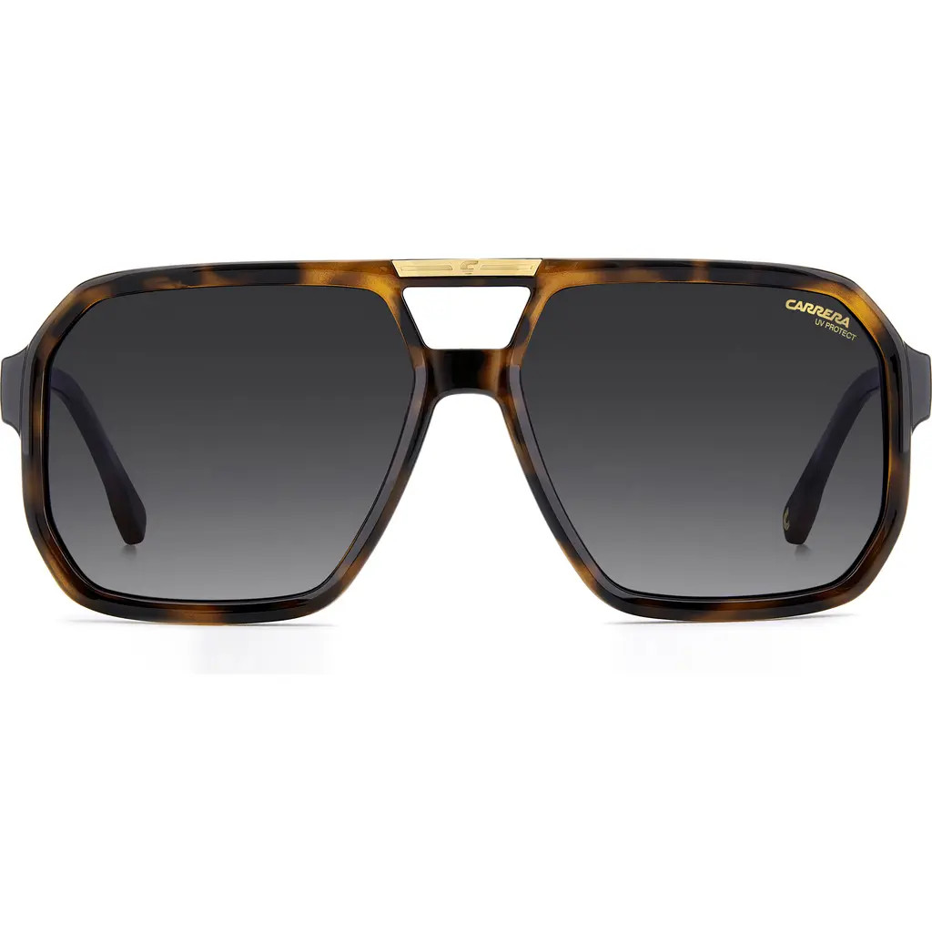 Carrera Eyewear Victory 'C' 60mm Double Bridge Gradient Square Sunglasses in Havana/Dark Grey Sf ... | Nordstrom