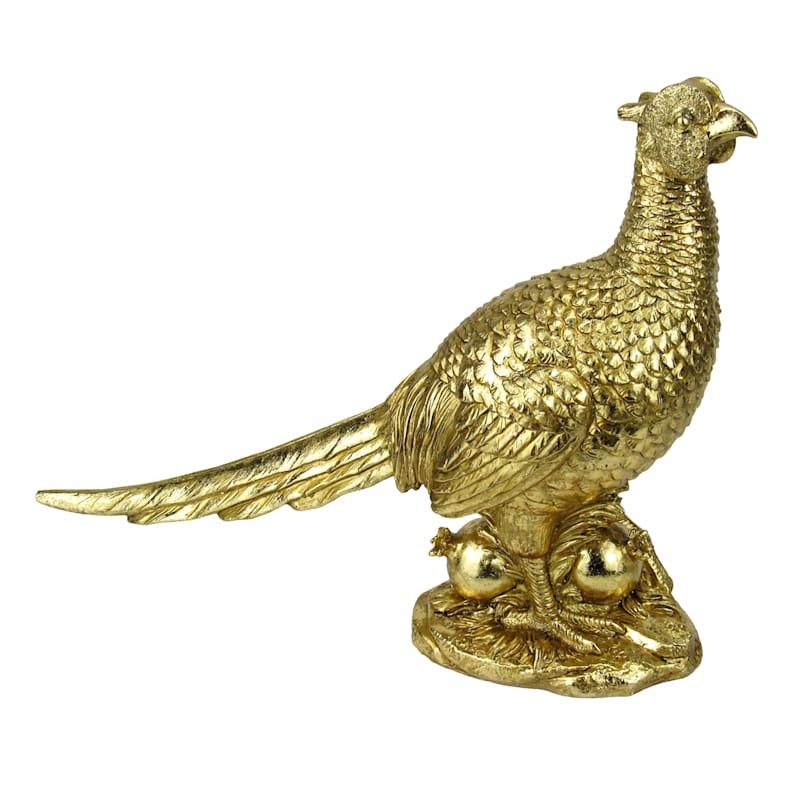 Gold Resin Pheasant, 12" | At Home