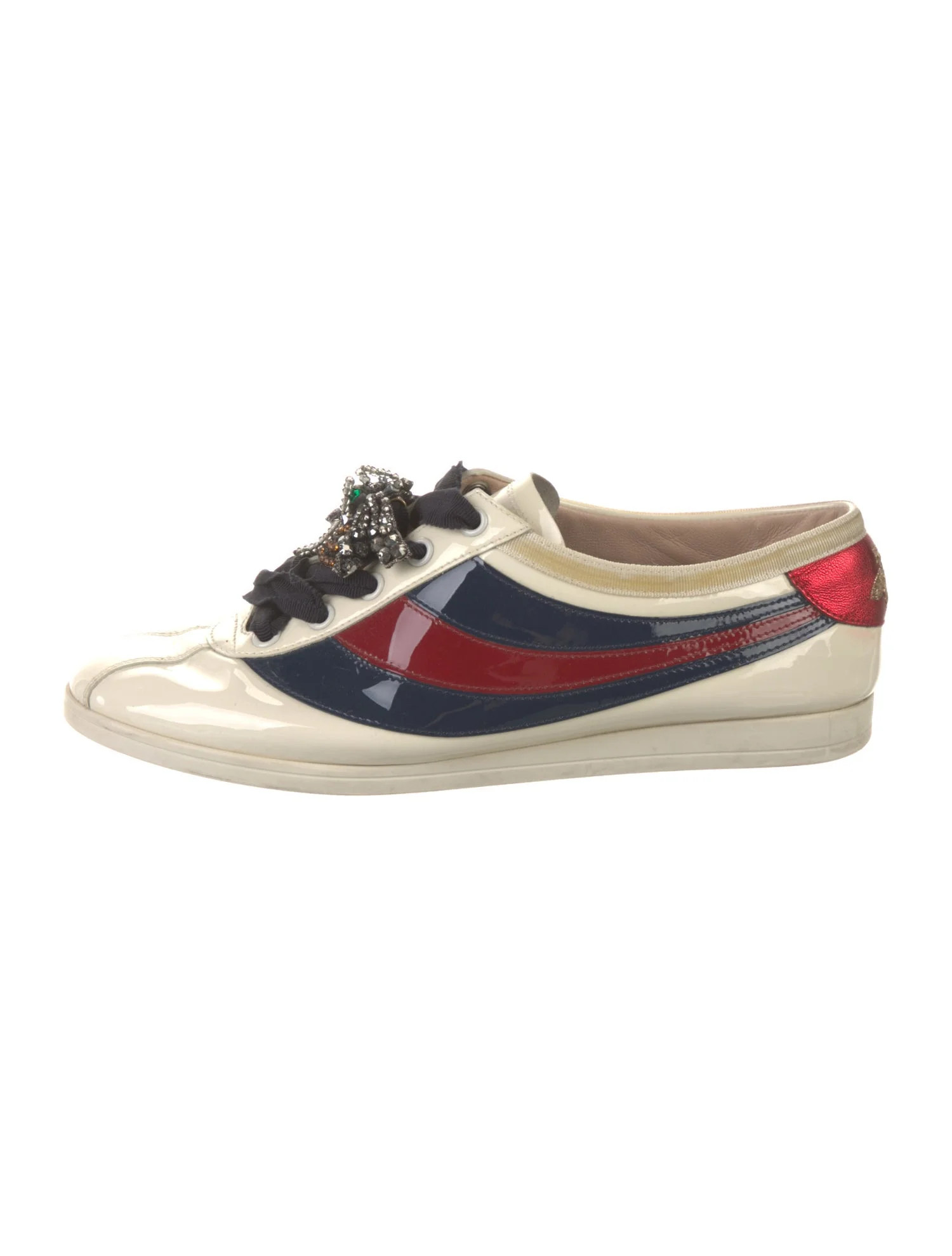Sylvie Web Accent Patent Leather Sneakers | The RealReal