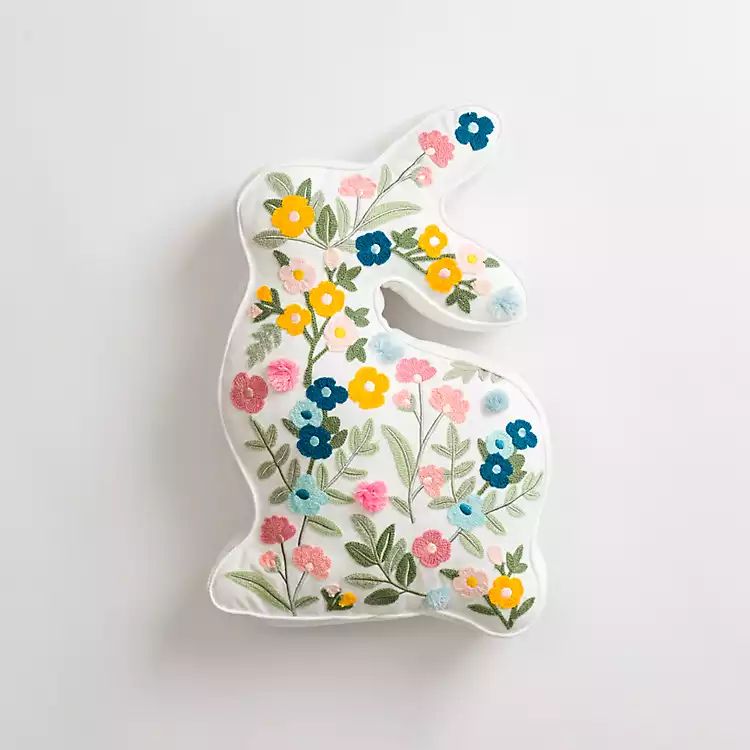 Floral Bunny Shaped Pillow | Kirkland's Home