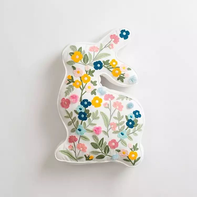 Floral Bunny Shaped Pillow | Kirkland's Home