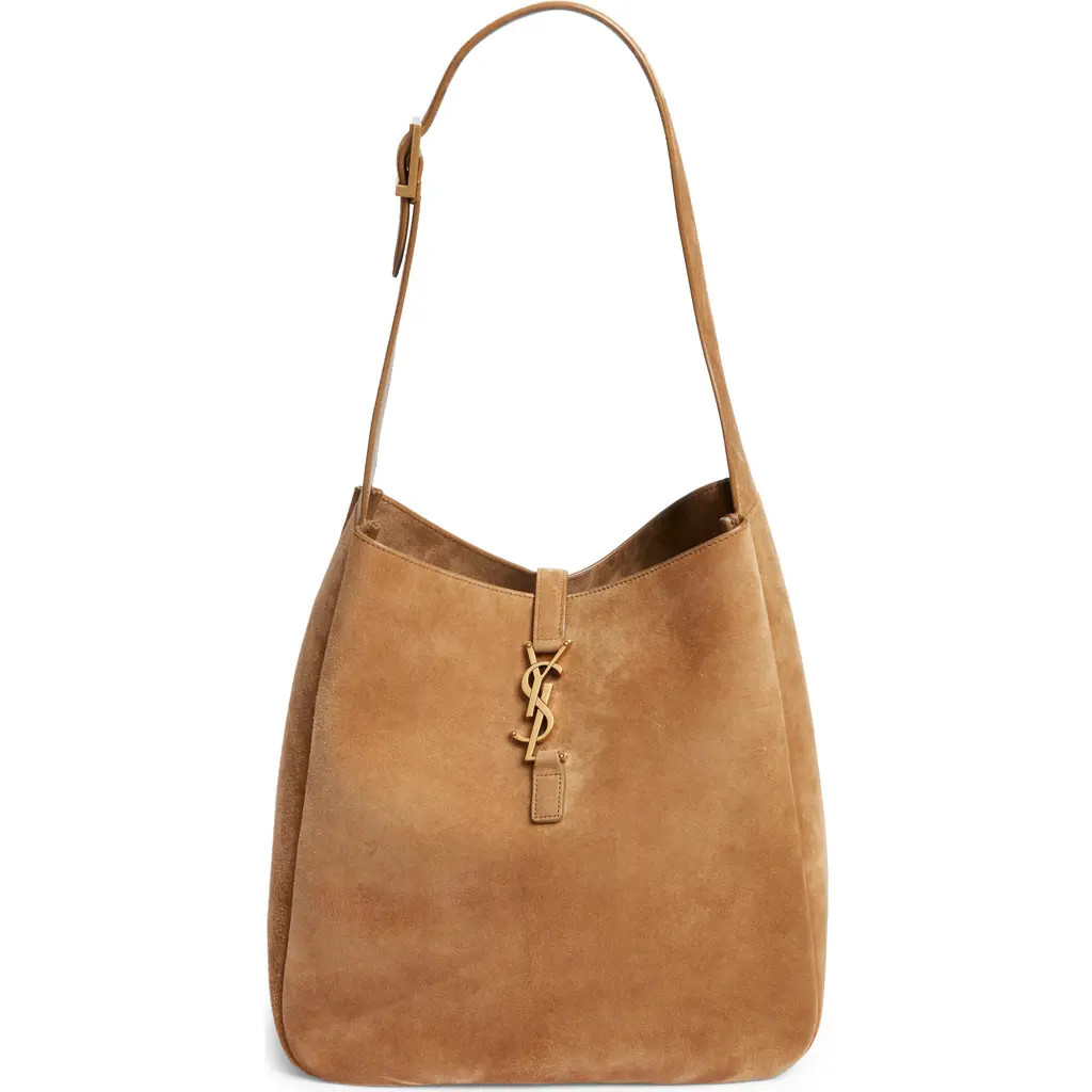 Saint Laurent Large Le 5 À 7 Suede Hobo Bag in Golden Leaf at Nordstrom | Nordstrom