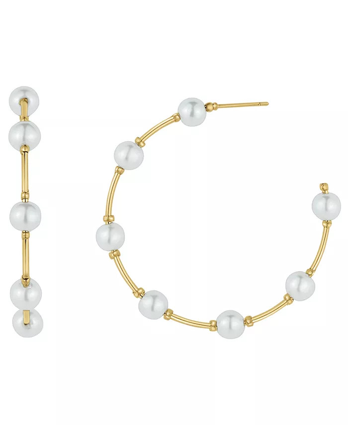 And Now This Imitation Pearl C Hoop Earring - Macy's | Macy's