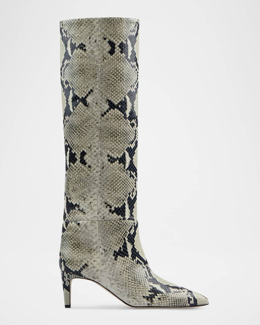 Tall Snake-Embossed Stiletto Boots | Neiman Marcus